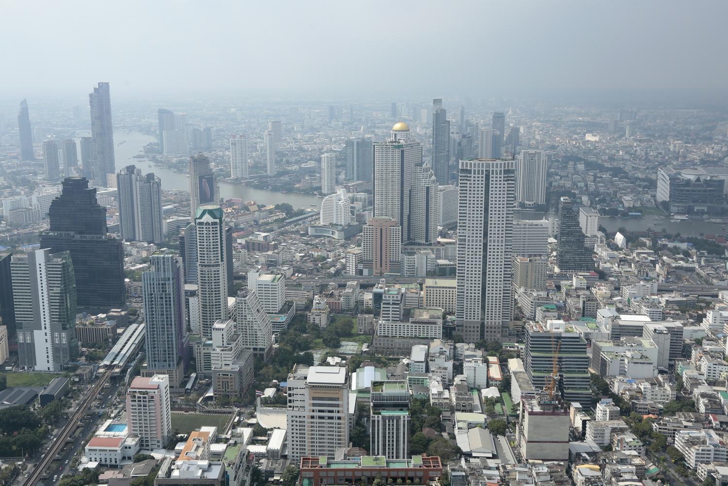 An aerial view of buildings in Bangkok. A review of the property tax is in progress. Wichan Charoenkiatpakul